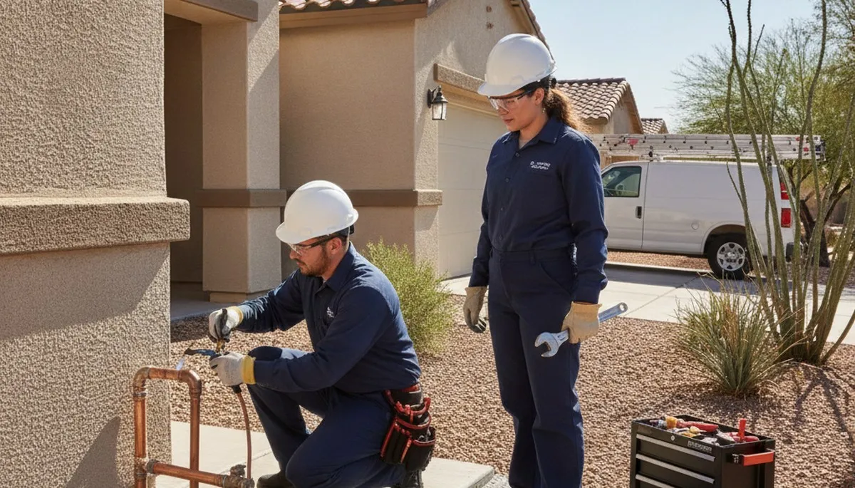 Plumber repairing a pipe in Scottsdale, AZ for plumbing repair service