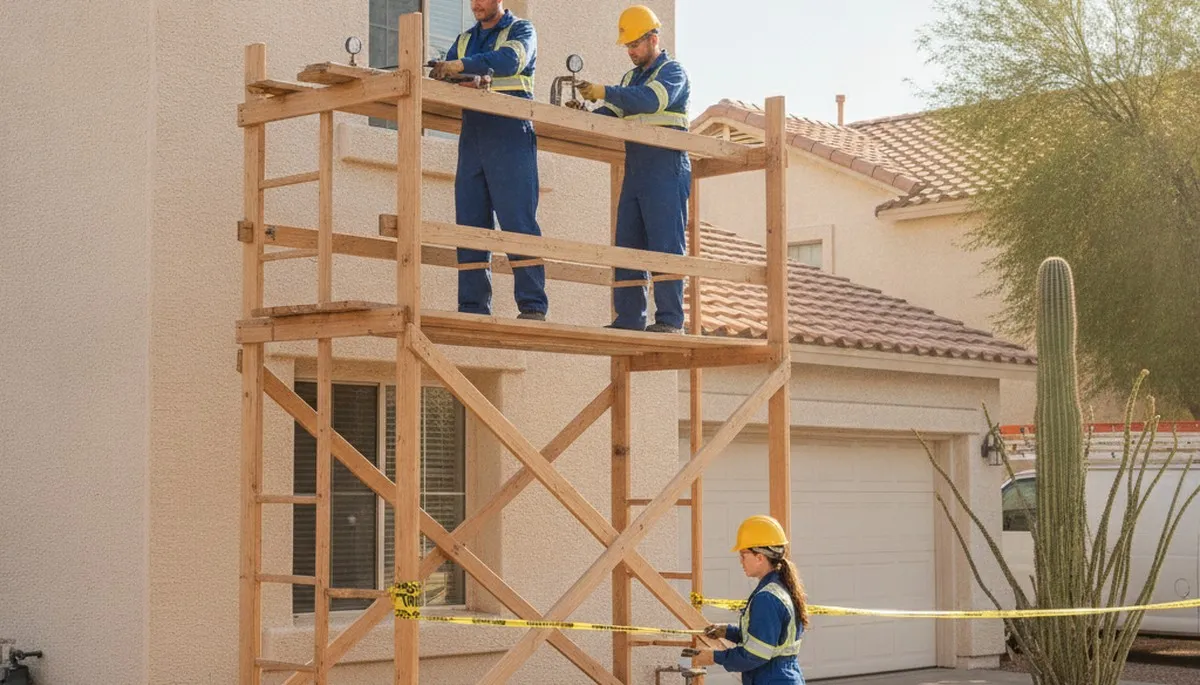 Scottsdale AZ plumber repairing plumbing for a local residential service call