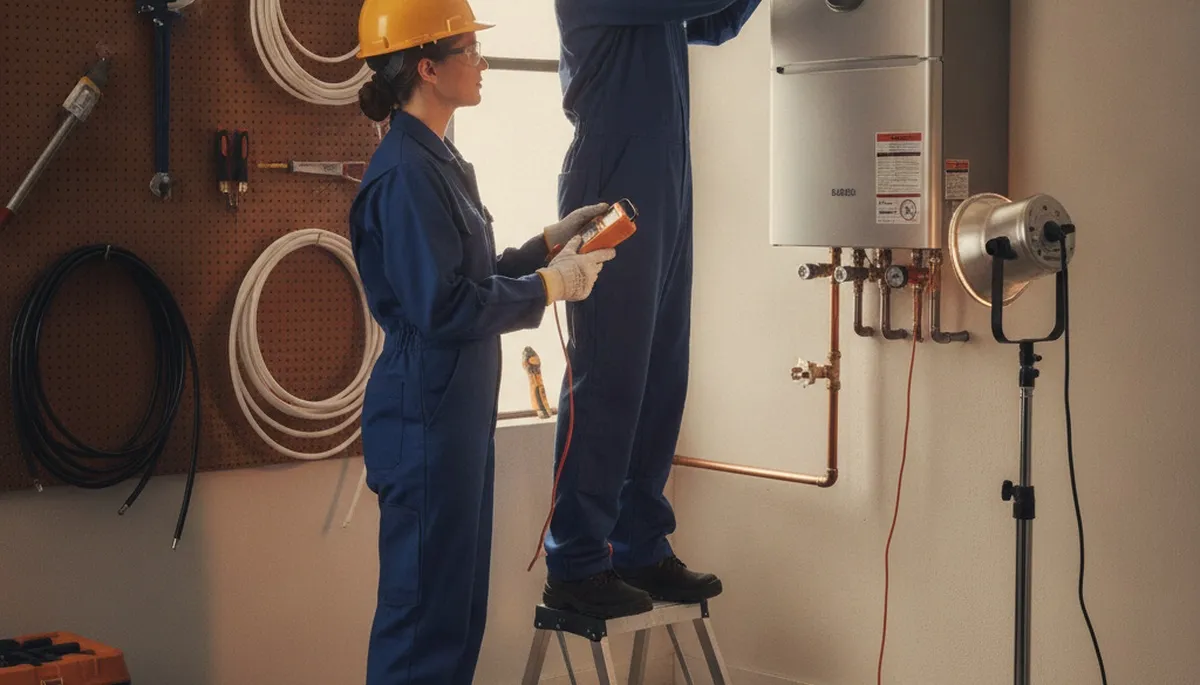 Tankless water heater installation service in Scottsdale, AZ by a plumbing repair technician